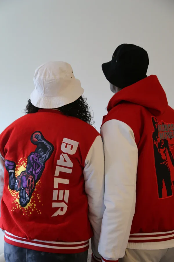 Baller Wool/Leather Jackets with Hood - Image 3