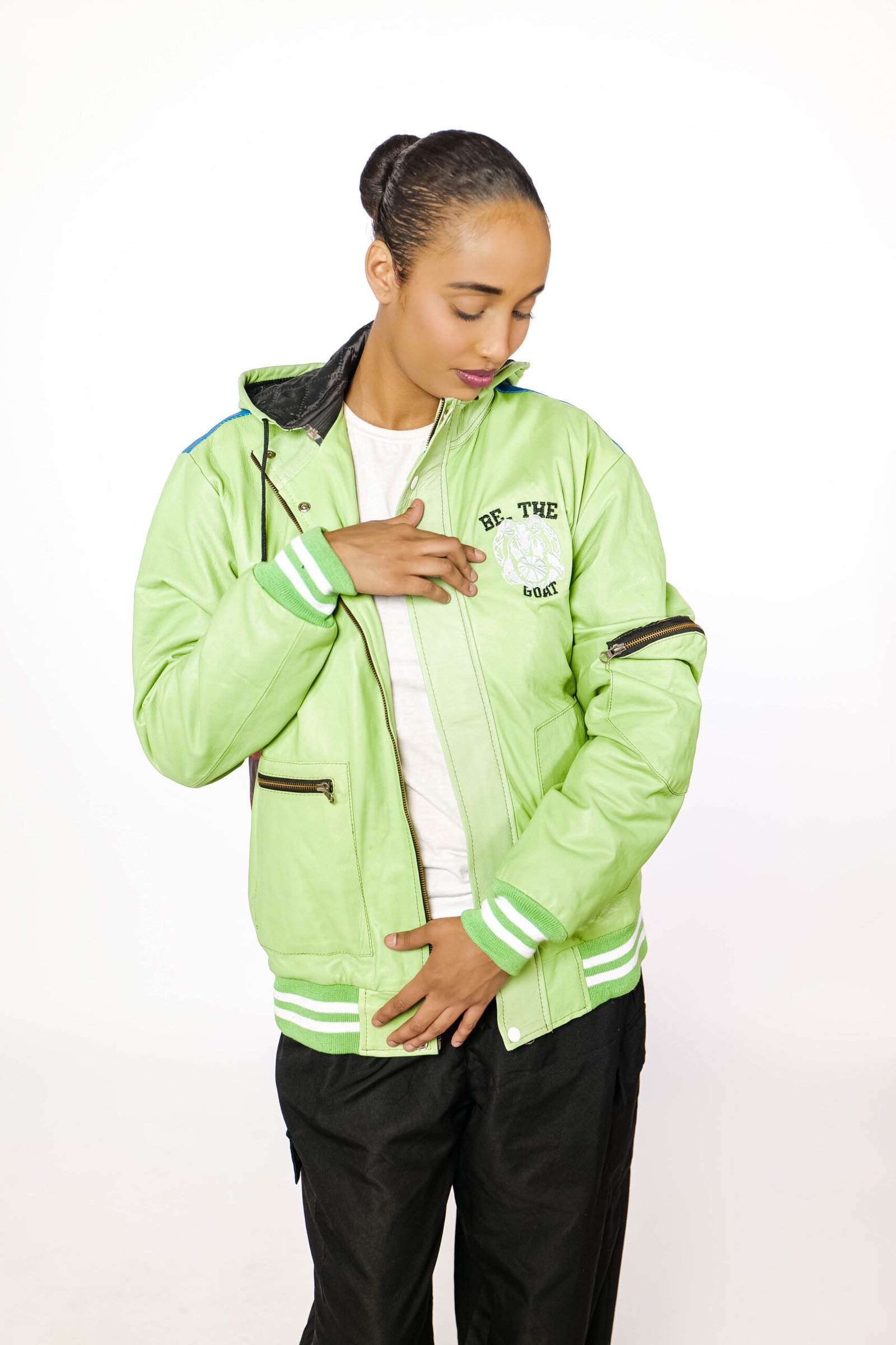 BE THE GOAT/ NOBODY MOVES LEATHER JACKET